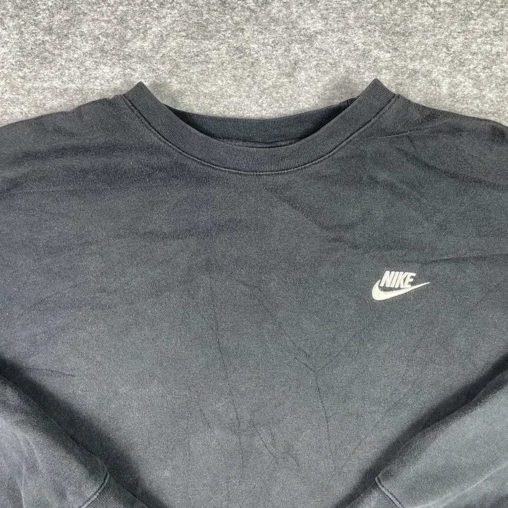 Nike Sweatshirt Mens XL Black Sportswear Club Fleece Crewneck Pullover Swoosh